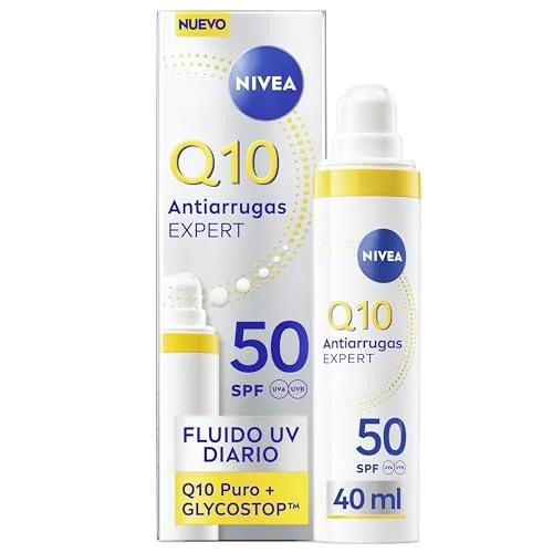 NIVEA Q10 Expert - Fluido UV Diario SPF50 - Crema Facial Hidratante Antiedad