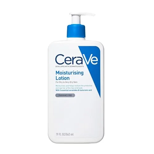 CeraVe Loción hidratante corporal y facial, loción para piel seca y muy seca con ácido hialurónico y 3 ceramidas esenciales