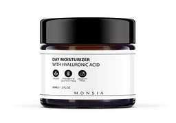 Monsia Crema Hidratante y Humectante Antiarrugas para la Cara con Acido Hialuronico Derivado de Plantas para Todo Tipo de Piel 90 g