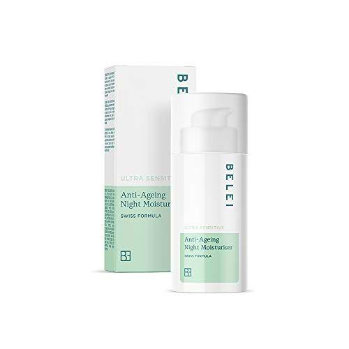 Marca Amazon - Belei Crema hidratante antiedad de noche para pieles ultrasensibles, 50 ml