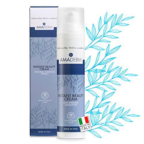 AMADERM Instant Beauty Men 100ml | Crema Contorno Ojos y Cara con Efecto FILTRO INSTAGRAM Iluminante al Ácido Hialurónico y Manteca de Karité | MADE IN ITALY inspirado en la Skincare Coreana