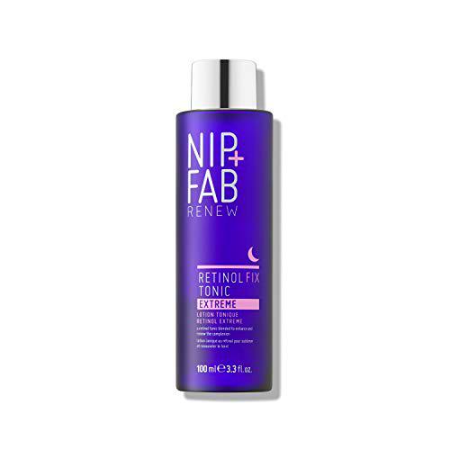 Nip + Fab Retinol Fix Tonic Extreme 0.3% | Tónico con Retinol | Agua Facial Antienvejecimiento contra los Primeros Signos del Envejecimiento de la Piel | Aminoácidos | Pantenol | 100 ml