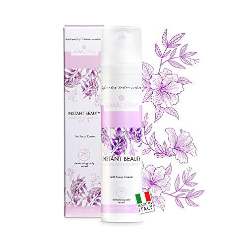 AMADERM Instant Beauty 50ml | Crema Contorno Ojos y Cara con Efecto FILTRO INSTAGRAM Iluminante al Ácido Hialurónico y Manteca de Karité | Soft Focus | MADE IN ITALY inspirado en la Skincare Coreana