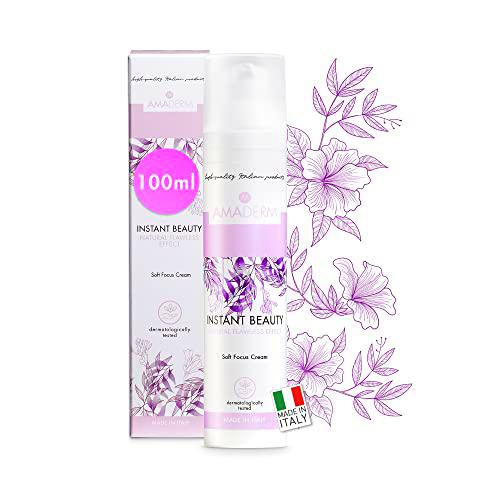 AMADERM Instant Beauty 100ml | Crema Contorno Ojos y Cara con Efecto FILTRO INSTAGRAM Iluminante al Ácido Hialurónico y Manteca de Karité | Soft Focus | MADE IN ITALY inspirado en la Skincare Coreana