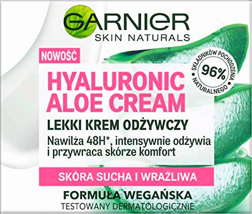 SKIN NATURALS HYALURONIC ALOE CREAM LEKKI KREM ODŻYWCZY CERA SUCHA I WRAŻLIWA