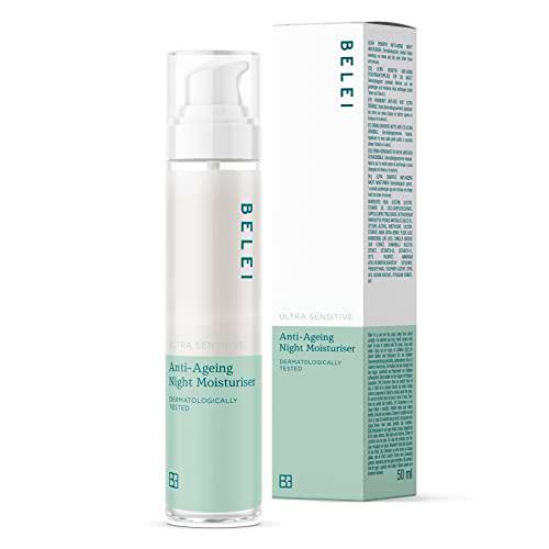 Marca Amazon - Belei Crema hidratante de noche antiedad Ultrasensible, 50ml