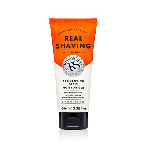 The Real Shaving Company Crema hidratante con FPS 15 antienvejecimiento: protege contra el sol y el envejecimiento prematuro