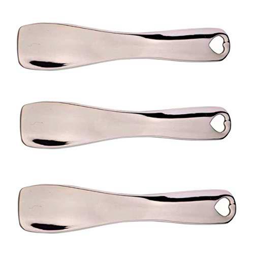 3 espátulas de maquillaje pequeñas de aleación de plata