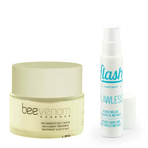 Bee Venom Essence crema Esencia de veneno de Abeja Antiarrugas (50 ml) + Flash Flawless Corrector de Ojeras y Bolsas Instantáneo (10 ml)