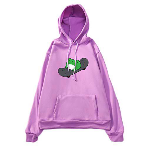 Sudadera con capucha de rana de patineta, talla grande