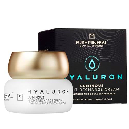 Pure Mineral - Crema de Noche Regeneradora Luminosa Hialurónico para Todo Tipo de Pieles