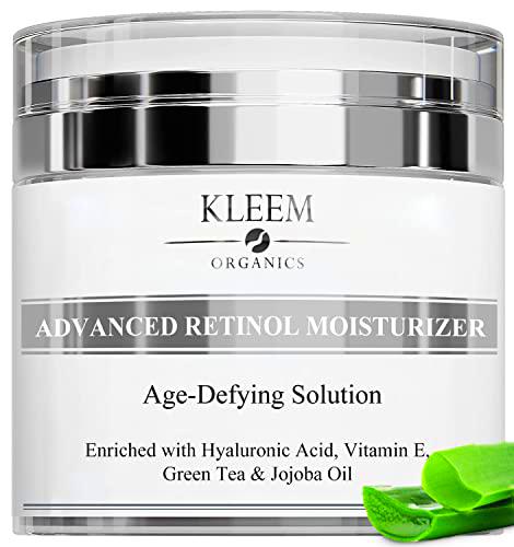 Crema facial hidratante de noche orgánica con ácido hialurónico y retinol